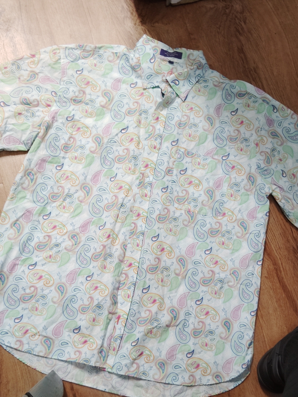 Alan Flusser Pastel Paisley Button-Down Shirt - Pink, Blue, Green, Cream